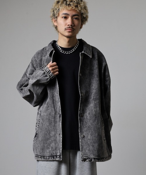 Jungle Storm（ジャングルストーム）の「Chemical vintage processed denim coach jacket / ケミカルヴィンテージ加工デニムコーチジャケット unisex（デニムジャケット・メンズ・ブルー/ブラック・M/L）」の14枚目の写真