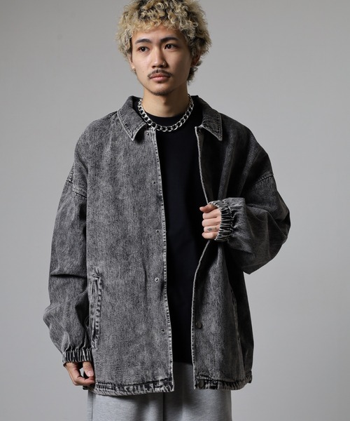 Jungle Storm（ジャングルストーム）の「Chemical vintage processed denim coach jacket / ケミカルヴィンテージ加工デニムコーチジャケット unisex（デニムジャケット・メンズ・ブルー/ブラック・M/L）」の15枚目の写真