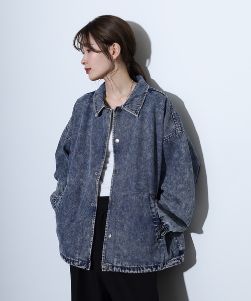 Jungle Storm（ジャングルストーム）の「Chemical vintage processed denim coach jacket / ケミカルヴィンテージ加工デニムコーチジャケット unisex（デニムジャケット・メンズ・ブルー/ブラック・M/L）」の18枚目の写真