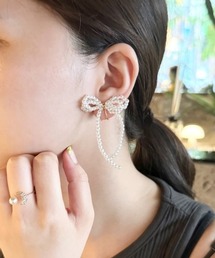 rongribbon pearl earring (両耳用)