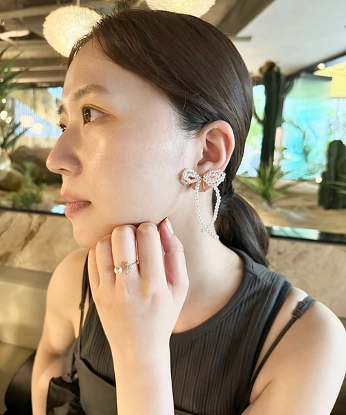 ciite'(シーテ)の「rongribbon pearl earring (両耳用)(イヤリング・レディース・ゴールド・FREE)」の8枚目の写真