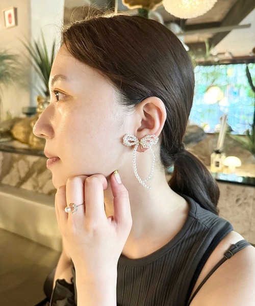 ciite'(シーテ)の「rongribbon pearl earring (両耳用)(イヤリング・レディース・ゴールド・FREE)」の5枚目の写真