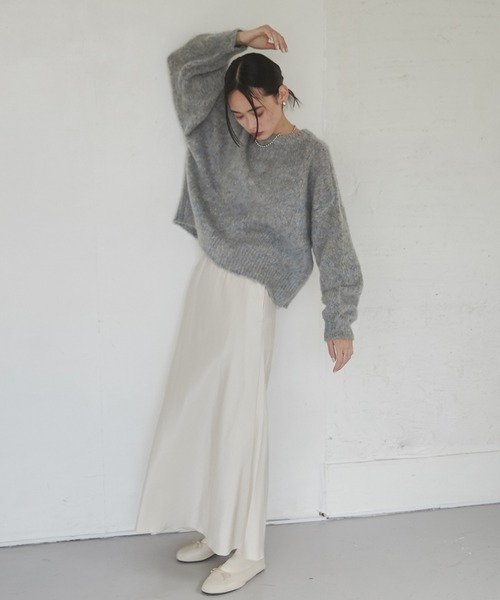 hunch（ハンチ）の「ビンテージサテン セミフレアスカート（スカート・レディース・アイボリー/オリーブ/スミクロ・FREE）」の6枚目の写真