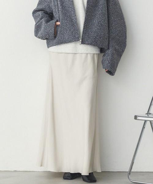 hunch（ハンチ）の「ビンテージサテン セミフレアスカート（スカート・レディース・アイボリー/オリーブ/スミクロ・FREE）」の7枚目の写真