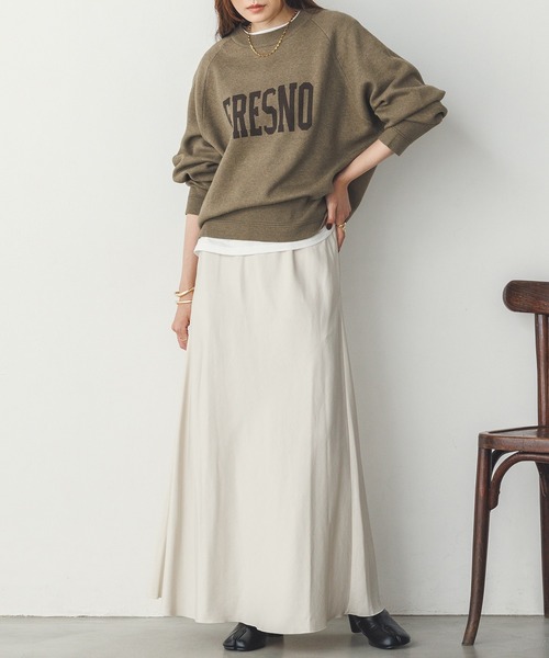 hunch（ハンチ）の「ビンテージサテン セミフレアスカート（スカート・レディース・アイボリー/オリーブ/スミクロ・FREE）」の16枚目の写真