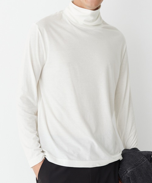 coca(coca)(コカ)の「タートルネックロンT(Tシャツ/カットソー・メンズ・ホワイト/ブラック・M/L/XL)」の1枚目の写真