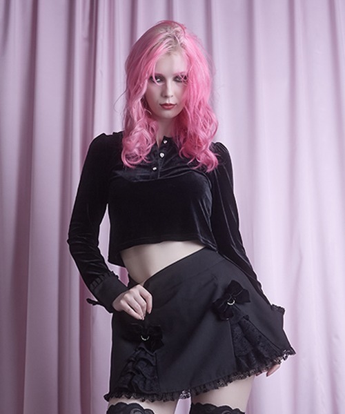 Velor heart button tops