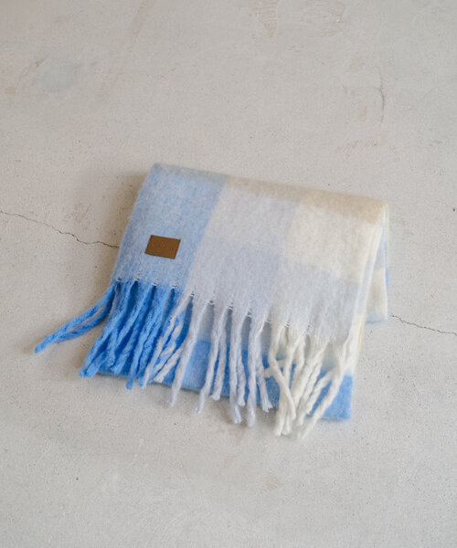 Kastane（カスタネ）の「チェックマフラー（マフラー・レディース・オレンジ/ブルー/ブラウン・FREE）」の10枚目の写真