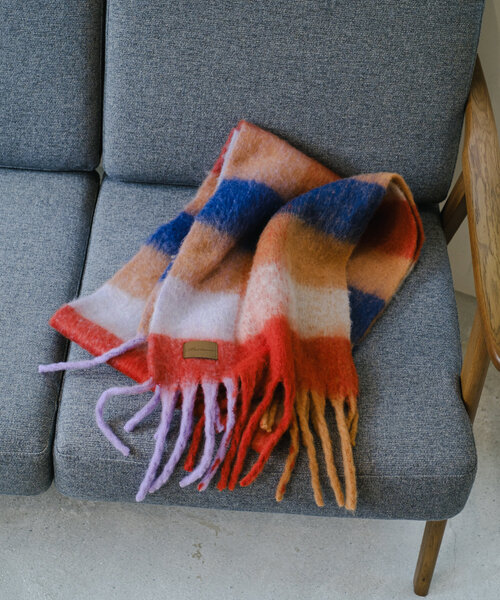 Kastane（カスタネ）の「チェックマフラー（マフラー・レディース・オレンジ/ブルー/ブラウン・FREE）」の16枚目の写真