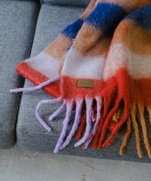 Kastane（カスタネ）の「チェックマフラー（マフラー・レディース・オレンジ/ブルー/ブラウン・FREE）」の17枚目の写真