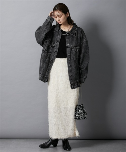 nissen（ニッセン）の「オーバーサイズデニムジャケット（デニムジャケット・レディース・ブルー/ブラック・L/M）」の5枚目の写真