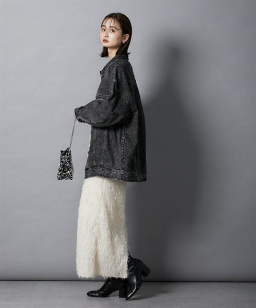 nissen（ニッセン）の「オーバーサイズデニムジャケット（デニムジャケット・レディース・ブルー/ブラック・L/M）」の6枚目の写真