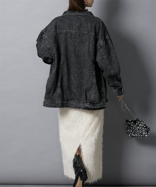 nissen（ニッセン）の「オーバーサイズデニムジャケット（デニムジャケット・レディース・ブルー/ブラック・L/M）」の7枚目の写真