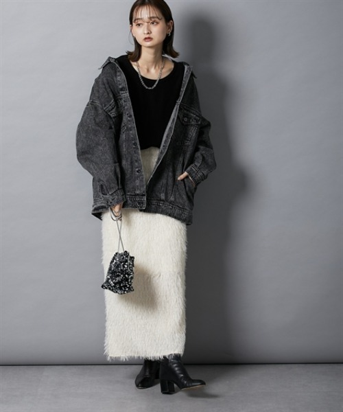 nissen（ニッセン）の「オーバーサイズデニムジャケット（デニムジャケット・レディース・ブルー/ブラック・L/M）」の8枚目の写真