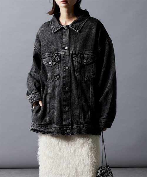 nissen（ニッセン）の「オーバーサイズデニムジャケット（デニムジャケット・レディース・ブルー/ブラック・L/M）」の11枚目の写真