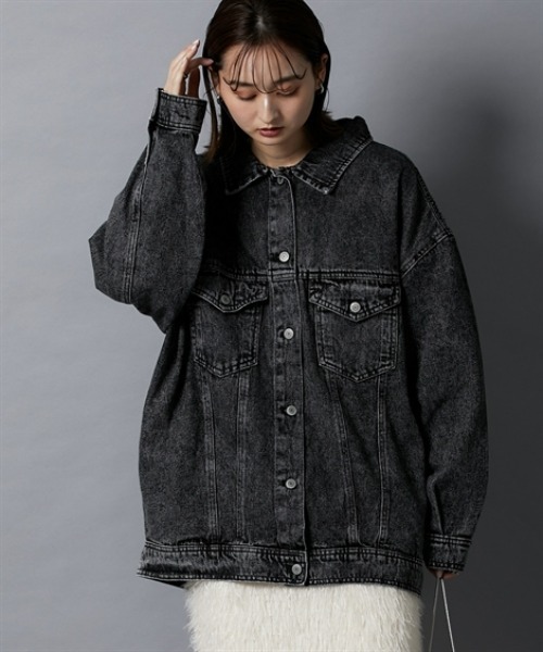 nissen（ニッセン）の「オーバーサイズデニムジャケット（デニムジャケット・レディース・ブルー/ブラック・L/M）」の13枚目の写真