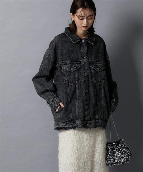 nissen（ニッセン）の「オーバーサイズデニムジャケット（デニムジャケット・レディース・ブルー/ブラック・L/M）」の14枚目の写真