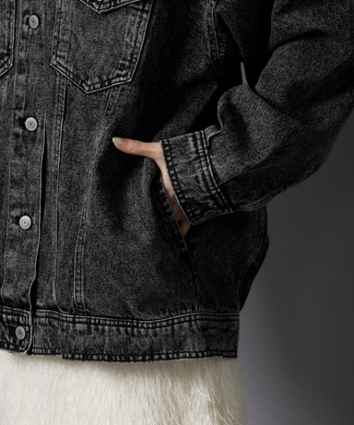nissen（ニッセン）の「オーバーサイズデニムジャケット（デニムジャケット・レディース・ブルー/ブラック・L/M）」の21枚目の写真