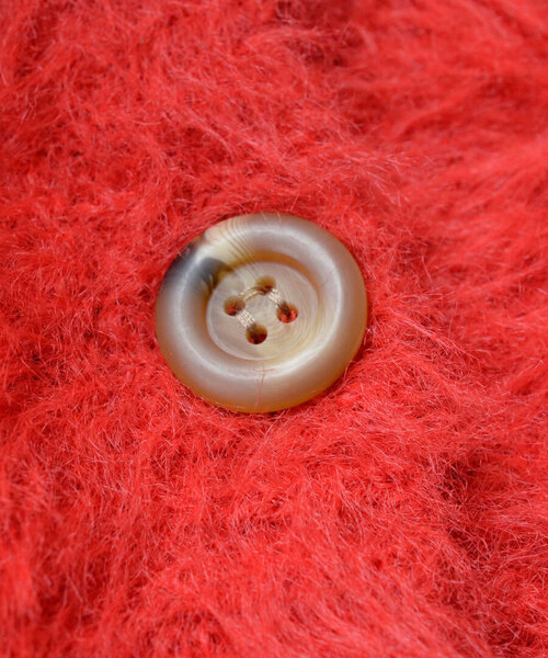 MIMIMEMETE（ミミメメット）の「DOUGHY SHAGGY KNIT［ロングカーディガン］（カーディガン/ボレロ・レディース・レッド/アイボリー/サックスブルー/ブラック・フリー）」の5枚目の写真