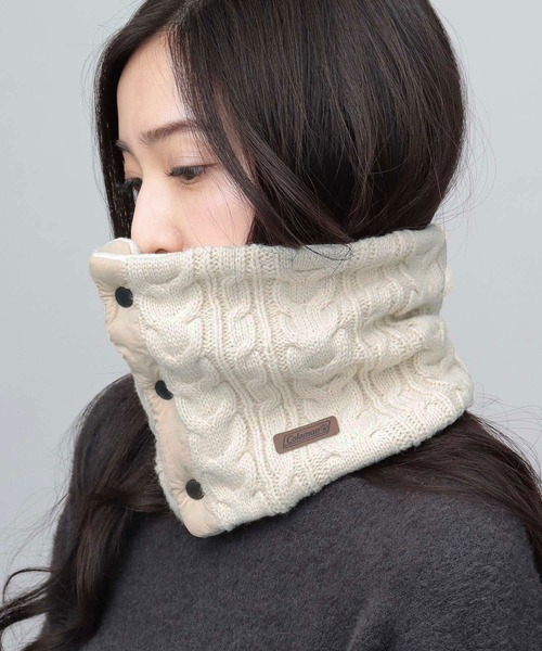 HYKE ネックウォーマー ケーブルニット フリンジ ウール スヌード ブラック HYKE【ハイク】 RIBBED SWEATER NECK WARMER ( 11335 / BLACK