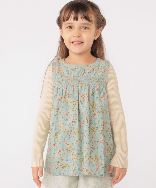 SHIPS(シップス)の「SHIPS KIDS:100~130cm / コーデュロイ リブ レイヤード トップス(その他トップス・キッズ・ミント/ベージュ系・100/110/120/130)」の13枚目の写真