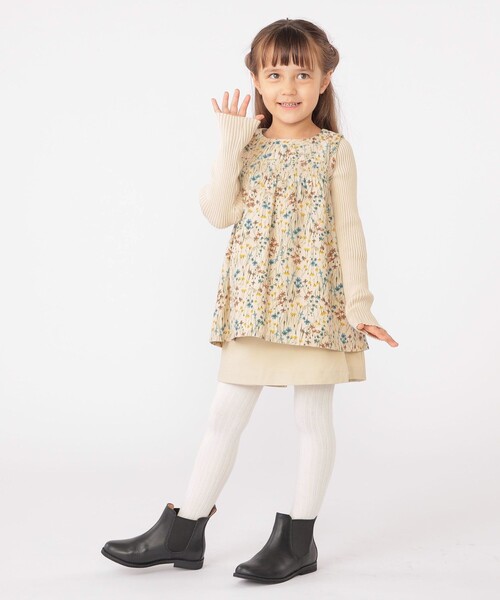 SHIPS(シップス)の「SHIPS KIDS:100~130cm / コーデュロイ リブ レイヤード トップス(その他トップス・キッズ・ミント/ベージュ系・100/110/120/130)」の4枚目の写真