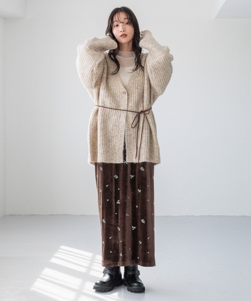 LOWRYS FARM（ローリーズファーム）の「メランジカシュクールニットＬＳ 212344（ニット/セーター・レディース・アイボリー/チャコールグレー/グリーン・FREE）」の14枚目の写真