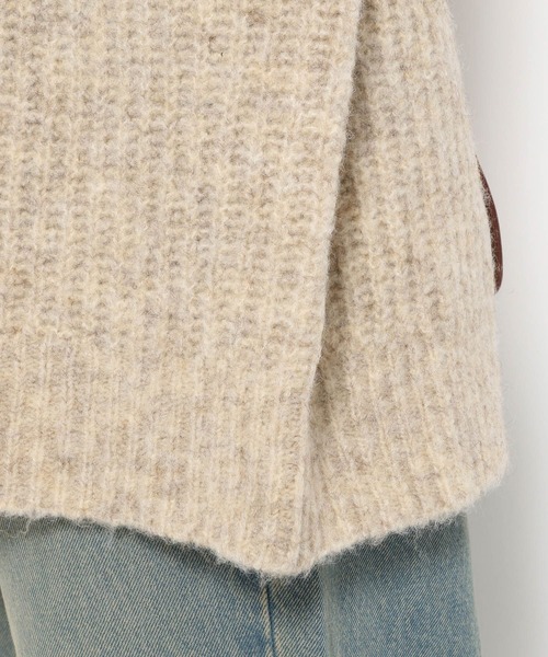 LOWRYS FARM（ローリーズファーム）の「メランジカシュクールニットＬＳ 212344（ニット/セーター・レディース・アイボリー/チャコールグレー/グリーン・FREE）」の7枚目の写真