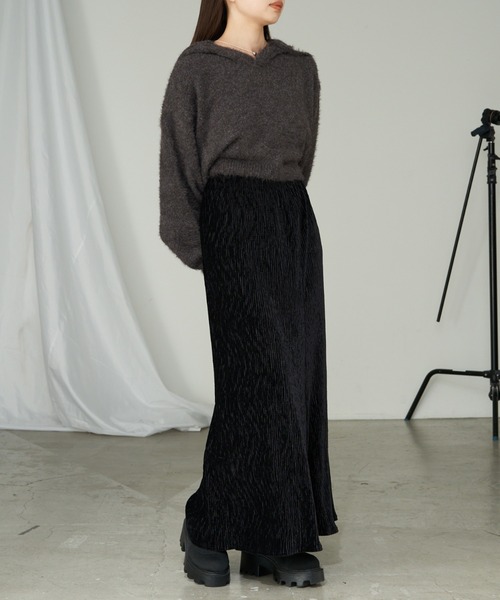 RAY CASSIN（レイカズン）の「【伸縮性あり】ベロアフレアスカート（スカート・レディース・ブラウン/ブラック/ベージュ・FREE）」の19枚目の写真