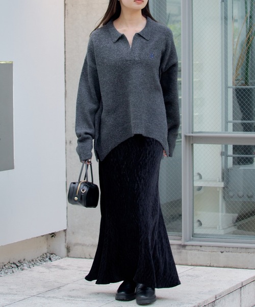 RAY CASSIN（レイカズン）の「【伸縮性あり】ベロアフレアスカート（スカート・レディース・ブラウン/ブラック/ベージュ・FREE）」の8枚目の写真