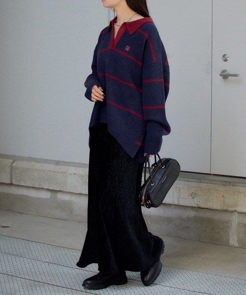 RAY CASSIN（レイカズン）の「【伸縮性あり】ベロアフレアスカート（スカート・レディース・ブラウン/ブラック/ベージュ・FREE）」の11枚目の写真