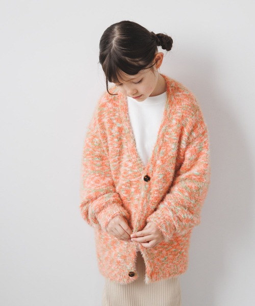 BAYFLOW（ベイフロー）の「[ふわふわ素材♪]シャギーニットカーデ(KIDS)（カーディガン/ボレロ・キッズ・オレンジ/ライトグリーン・110cm/130cm/150cm）」の18枚目の写真