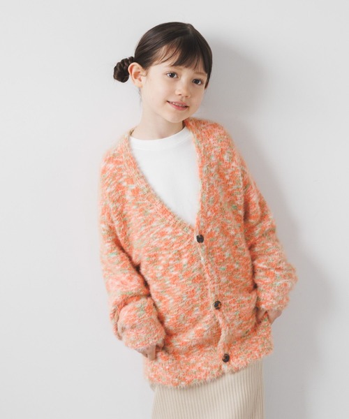 BAYFLOW（ベイフロー）の「[ふわふわ素材♪]シャギーニットカーデ(KIDS)（カーディガン/ボレロ・キッズ・オレンジ/ライトグリーン・110cm/130cm/150cm）」の19枚目の写真
