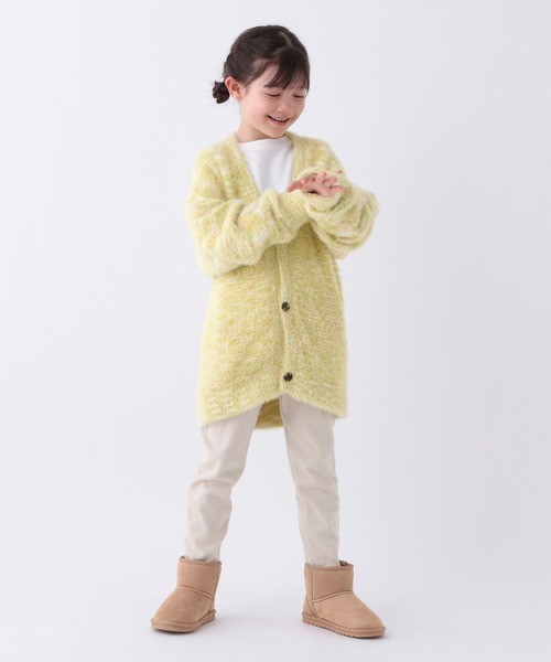 BAYFLOW（ベイフロー）の「[ふわふわ素材♪]シャギーニットカーデ(KIDS)（カーディガン/ボレロ・キッズ・オレンジ/ライトグリーン・110cm/130cm/150cm）」の8枚目の写真