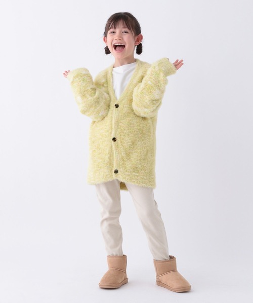 BAYFLOW（ベイフロー）の「[ふわふわ素材♪]シャギーニットカーデ(KIDS)（カーディガン/ボレロ・キッズ・オレンジ/ライトグリーン・110cm/130cm/150cm）」の7枚目の写真