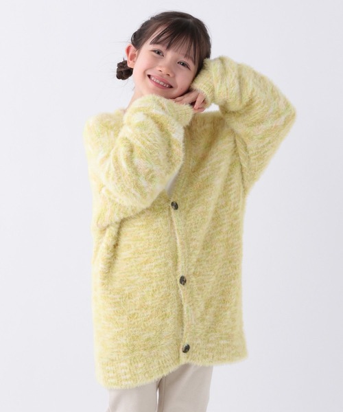 BAYFLOW（ベイフロー）の「[ふわふわ素材♪]シャギーニットカーデ(KIDS)（カーディガン/ボレロ・キッズ・オレンジ/ライトグリーン・110cm/130cm/150cm）」の5枚目の写真