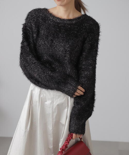 FREE'S MART(フリーズマート)の「◇ラメフェザープルオーバー(ニット/セーター・レディース・グレー/ホワイト/ピンク/ブラック・FREE)」の21枚目の写真