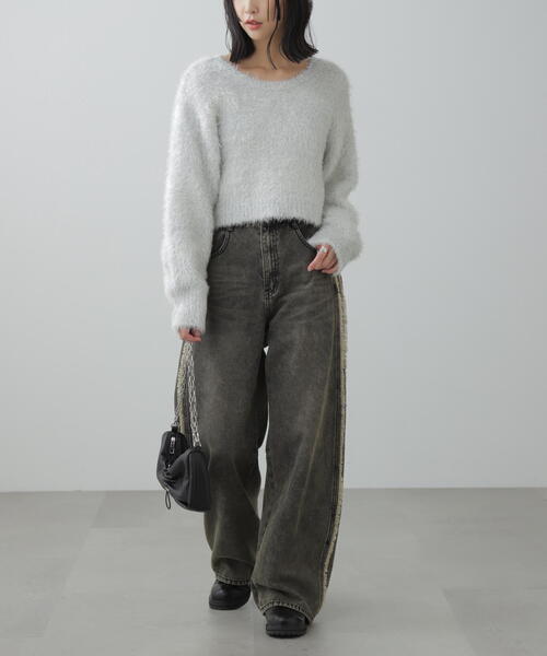 FREE'S MART(フリーズマート)の「◇ラメフェザープルオーバー(ニット/セーター・レディース・グレー/ホワイト/ピンク/ブラック・FREE)」の14枚目の写真