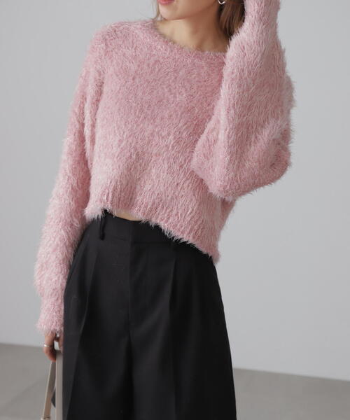 FREE'S MART(フリーズマート)の「◇ラメフェザープルオーバー(ニット/セーター・レディース・グレー/ホワイト/ピンク/ブラック・FREE)」の17枚目の写真