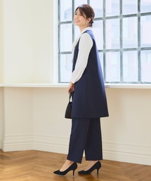 CROSS FUNCTION（クロスファンクション）の「【2点セット】《洗える・ストレッチ・シワになりにくい》正解 ロングジレ・ワイドパンツセット【CF/クロスファンクション】（スーツセット）」