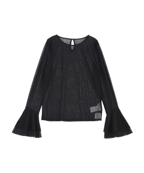 フレアスリーブチュールトップス（Tシャツ/カットソー