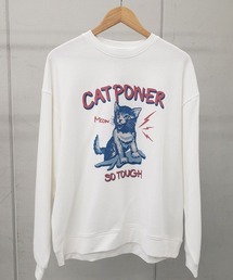 【MODISH GAZE】CAT POWER裏毛クルーネックスウェット (CP)