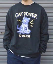 【MODISH GAZE】CAT POWER裏毛クルーネックスウェット (CP)