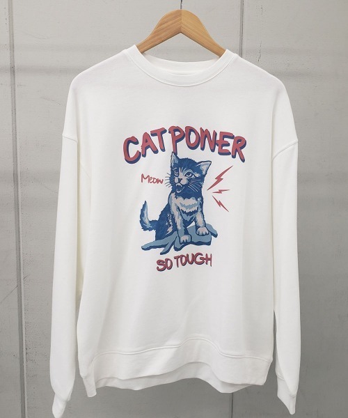 MODISH GAZE(モディシュガゼ)の「【MODISH GAZE】CAT POWER裏毛クルーネックスウェット (CP)(スウェット・メンズ・ブラック/ネイビー/オフホワイト・L/M)」の12枚目の写真