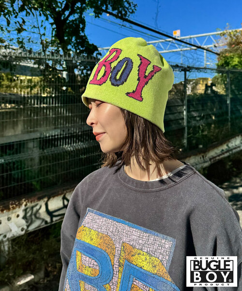 CIAOPANIC（チャオパニック）の「【BUGLE BOY/ビューグルボーイ】ロゴニットビーニー（キャップ・レディース・アイボリー/ブラック/ライム・FREE）」の12枚目の写真