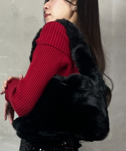 ｔｏｌｅｎｅ（トレネ）の「フェイクファー ワンハンドル ミニバッグ ハンドバッグ（ハンドバッグ・レディース・ブラック/ホワイト・ONE SIZE）」の18枚目の写真