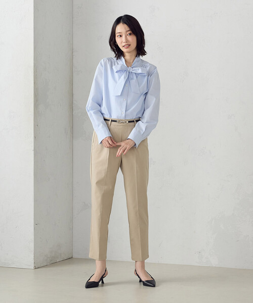 COMME CA ISM（コムサイズム）の「ポリエステルコットンブロード　ボウタイブラウス（シャツ/ブラウス・レディース・サックスブルー/ホワイト・MEDIUM/LARGE）」の15枚目の写真