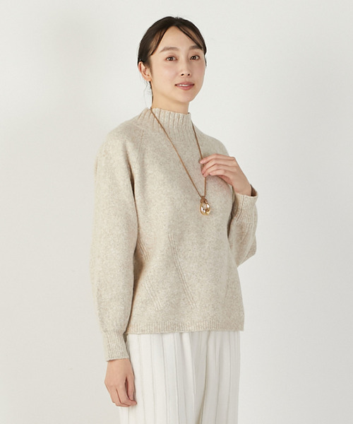 MELROSE claire（メルローズ クレール）の「【ドロップパーツネックレス】（ネックレス・レディース・ベージュ/ブラック・FREE）」の4枚目の写真