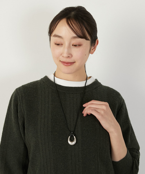 MELROSE claire（メルローズ クレール）の「【ドロップパーツネックレス】（ネックレス・レディース・ベージュ/ブラック・FREE）」の11枚目の写真