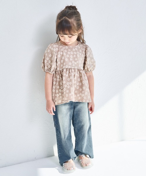 pairmanon(ペアマノン)の「バックリボン ジャガード花柄ブラウス(シャツ/ブラウス・キッズ・ブラック/ベージュ/ホワイト・130/100/120/110/150/90/140)」の10枚目の写真